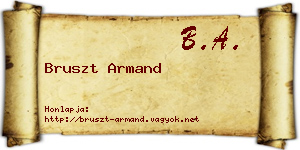 Bruszt Armand névjegykártya